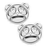 TOKIDNY 2 Stück Edelstahl Speiseteller mit Fächern Unterteilt Frei Spülmaschinen und...