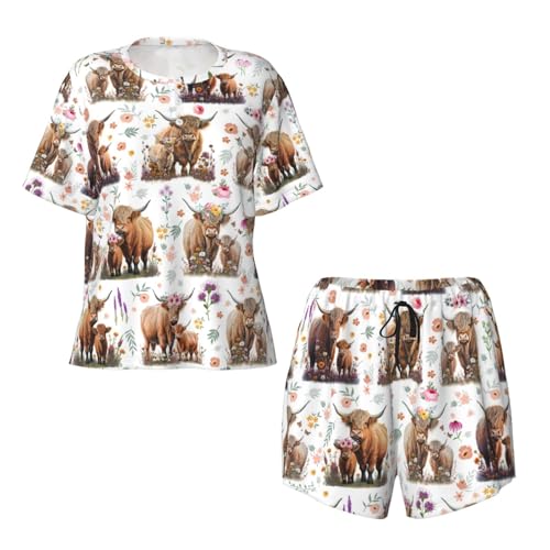 Pajamas Set For Women Short Sleeve T-Shirts Shorts Jumpsuit Sleepwear Nightwear Home Summer Pajamas Suit4