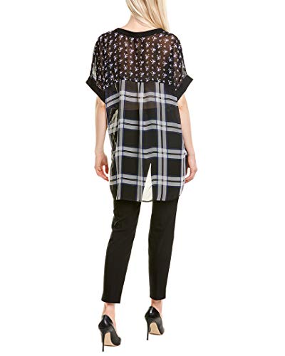 Vince Camuto Women's Dolman Sleeve Mixed Print Blouse, Rich Black, Small #TOP1