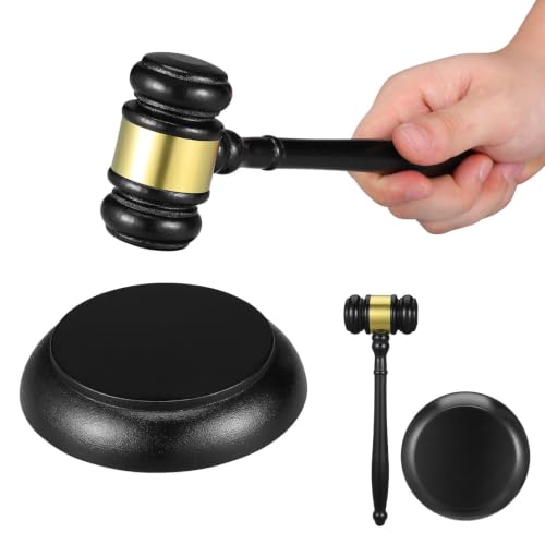 Martillo de juez Luxshiny en madera negra con acabado artesanal resistente