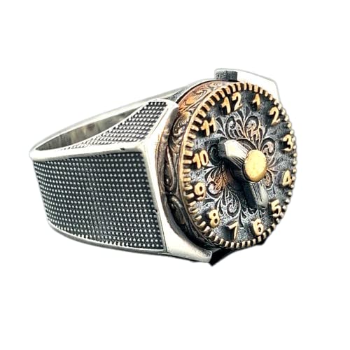Amazon.com: Silver Vintage Watch Ring, Silver Clock Ring, Animated ...
