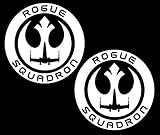 3in. Rogue Squadron 2-Pack Decal Vinyl Sticker Graphics|UR Impressions|for Cars Trucks SUV Vans Walls Windows Laptop|White|3 inch|URI534