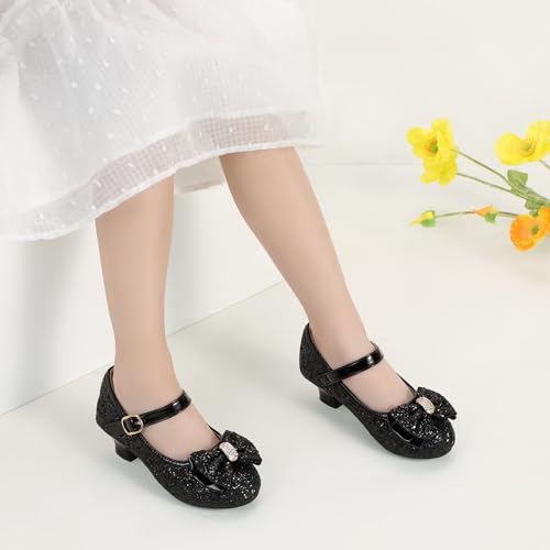 Image of PANDNAINJIA Girls Dress Shoes Toddler Heels Mary Jane Pumps