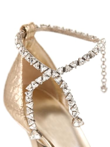 Women's Stiletto Heels Slingback Pumps - Pointed Closed Toe Ankle Rhinestone Strappy Buckle Fashion High Heeled Sandals2