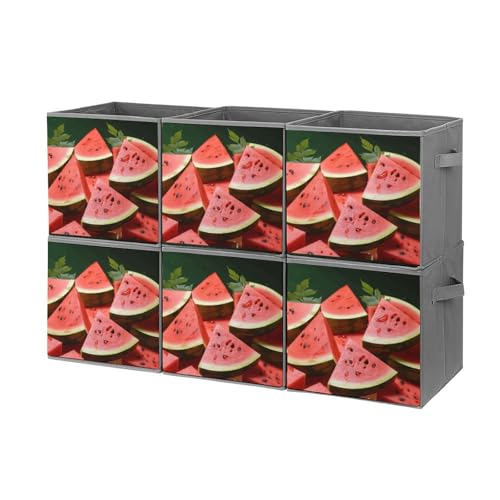 Boîtes de rangement empilables motif pastèque x6