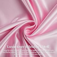Luowei Satin Bettwäsche 135x200 cm 4 Teiliges Rosa Superweich Luxus Ästhetik Bettwäsche Set Seide Lüster Sommer Bettbezug für verschiedene Personengruppen Mit Reißverschluss und 2 Kissenbezüge 80x80cm – Ansicht 3