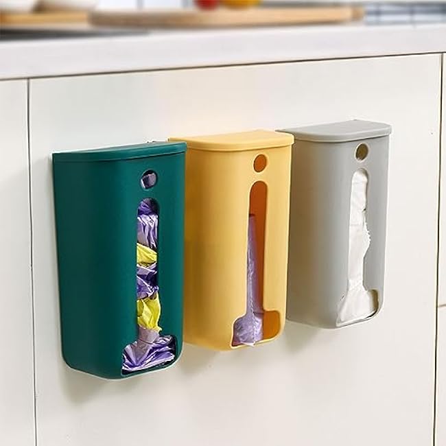 Trash Bag Holder Wall Mounted Trash Bag Dispenser Holder Garbage Bag Holder Plastic Bags Shopping Bag Container Garbage Bag Container Organizers