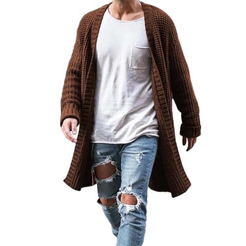 Pull en tricot mi-long homme gilet texturé aux finitions élégantes