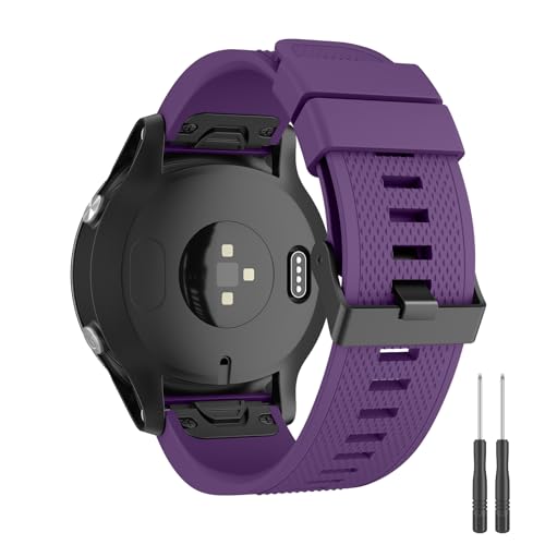 for Quickfit 22mm Strap for Garmin Fenix 7/Fenix 7 Pro/Fenix 7X/Fenix 6 Pro/Fenix 6/Fenix 5/5 Plus Strap,Silicone QuickFit 22mm Band for Garmin Instinct/Approach S60/S62/Forerunner 945/935(Purple)
