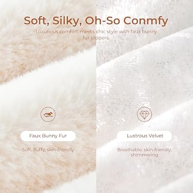 Snug Leaves Womens Slippers of 2 Pairs - Soft Fuzzy Comfy (Size9-10, White) - Fluffy Cross Band Open Toe (Size7-8, White)