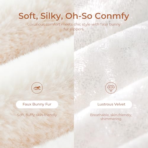 Snug Leaves Women's Fluffy Cross Band Open Toe Slippers with Indoor Outdoor Non Slip Sole3