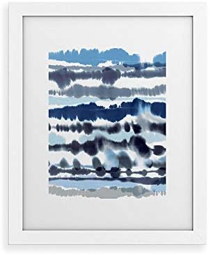 Deny Designs Ninola Designs Framed Art Print, White Classic (8" x 10"), Soft Relaxing Lines Blue