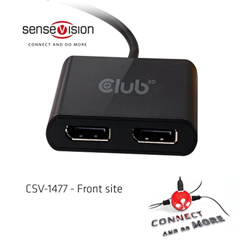 Club3D Csv-1477 Usb 3.0 Type A To Dual Display Port 1.2 4K 60Hz External Graphics Video Adapter For Multiple Monitors #TOP6
