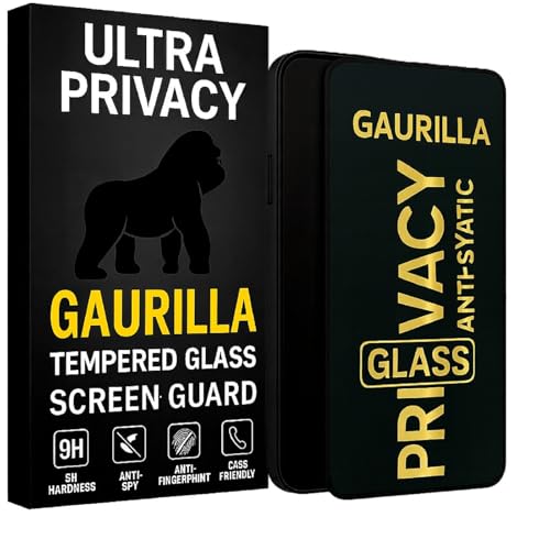 Image of Ultra Privacy Gorilla Tempered Glass for Poco F6,Anti-Spy,Military Grade Protection, 9H, Scratch-Resistant, Ultra-Clear,Anti Fingerprint,With FREE Installation kit.