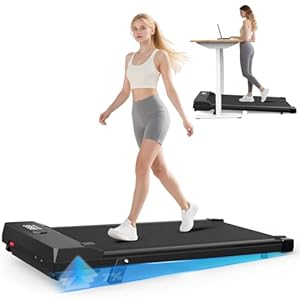 bigzzia Walking Pad Treadmill with Incline, Portable Treadmills Under Desk 8km/h, Running Machines for Home Small, with LED Display, Remote Control, 130kg Capacity, No Assembly