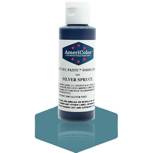AmeriColor, Silver Spruce, 4.5 Ounce Bottle, Soft Gel Paste Food Color