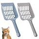 2 x Starke Katzenstreuschaufel, Kunststoff Katzenstreu Schaufel Katzenkotschaufel Katzenklo Schaufel Handliches Sandsieb Kotsieb Reinigungswerkzeug Schaufel Schaufel Katzenschaufel Set (blau und grau