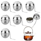 Tee Ei Für Losen Tee, Teeei Edelstahl, Gewürzsieb – 6 Stück 4,5×4 Cm Feinmaschig, Wiederverwendbar, Spülmaschinenfest, Langlebig; Passt Für Tassen, Teekannen Und Gewürzbehälter