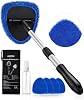 Kit de Limpieza para Parabrisas AstroAI de 21" y Detallado Interior de Auto | Mango Extensible, 4 Paños de Microfibra Reutilizables, Sin Rayas ni Pelusas, Cepillo para Vidrios de Auto y Hogar, Azul 2