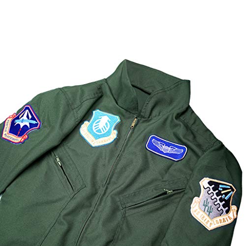 Eraspooky Men Flight Suit Pilot Costume Cosplay Jumpuit For Halloween Party thumb #4