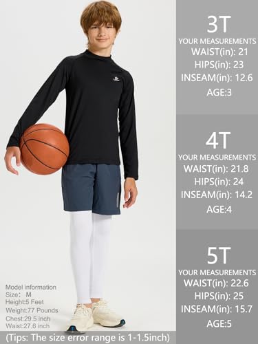 Image of DEVOROPA Boys Leggings Youth Compression Pants Sports Tights Basketball Football Baseball Soccer Baselayer Slim /Regular /Husky
