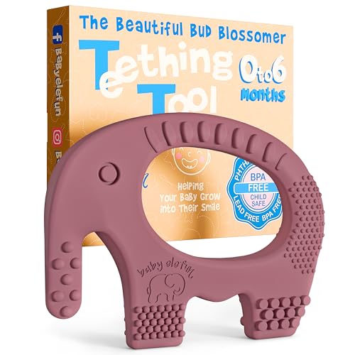 Image of Baby Elefun Baby Teething Toys 5X Pain Relief Zero Delay 0-6 Months Plum