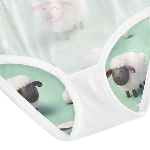 Girl Underwear, Cute Cartoon Sheep Toddler Girl Briefs, Girls Underwear Cotton, 2T–8 Years4