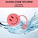 Whaline 6Pcs Smile Face Straw Covers Pink Green Silicone Reusable Round Straw Topper Gradient Color Double Sided Pattern Straws Tips Covers 10mm 0.4 Inch for 30 & 40 OZ Tumbler with Handle