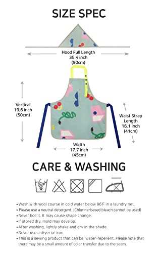 Julgran Art Apron Set With Hair Scarf For Kids Toddler Boys Girls Baby Waterproof Snap Closure Painting Drawing Cooking Baking 2_8 Y (Ivory) #TOP2