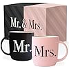 Triple gifffted mr and mrs coffee mugs couples gifts ideas for wedding anniversary engagement valentines christmas his hers present husband wife him her men women bride groom newlyweds ceramic 13oz  urban country home decor
