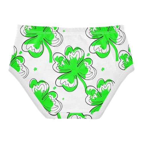 Toddler Girls Underwear 2t Cotton Little Girl Panties Flower Briefs Kids Undies Green Leaf Clovers White2
