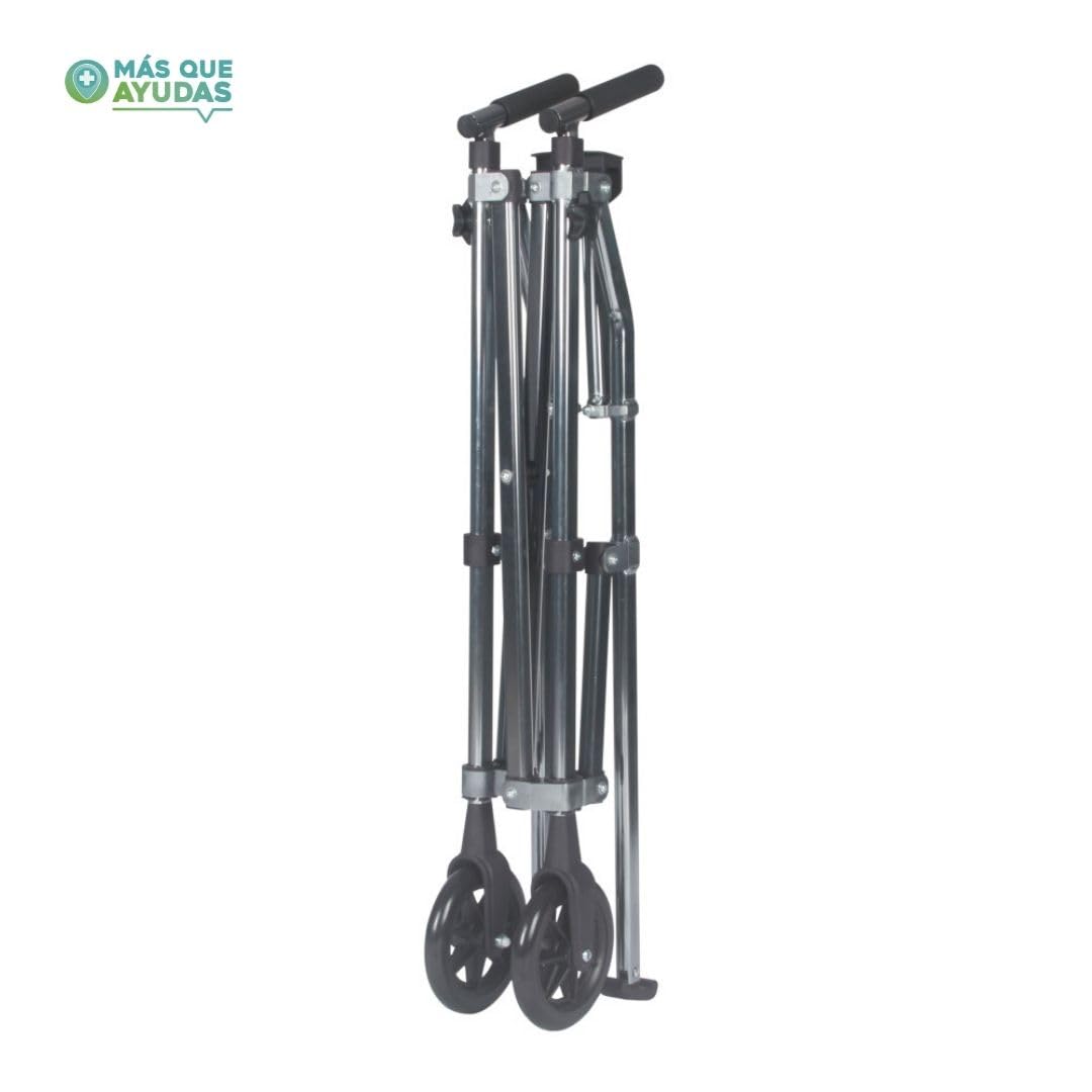 Andador Plegable para Ancianos, COMPACT, 2 Ruedas Delanteras, Regulable en Altura 82-99 cm, Estructura de Aluminio, Puños Anatómicos, Uso Doméstico o Paseos Cortos
