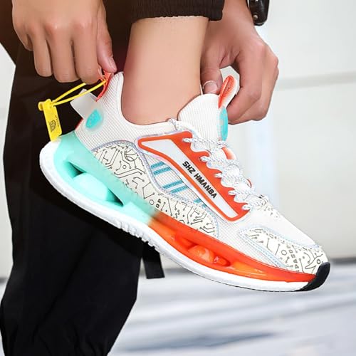 Men's Fashion Mid Top Lace Up Air Cushion Road Running Shoes Outdoor Lightweight Breathable Walking Athletic Tennis Sneaker3