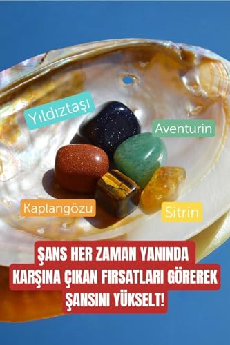 (708) Şans Bolluk Bereket Para Fırsat Doğal Taş Tumble Seti (sitrin; Yıldıztaşı, Aventurin, Kaplangözü) Çok Renkli 12 Tek Ebat