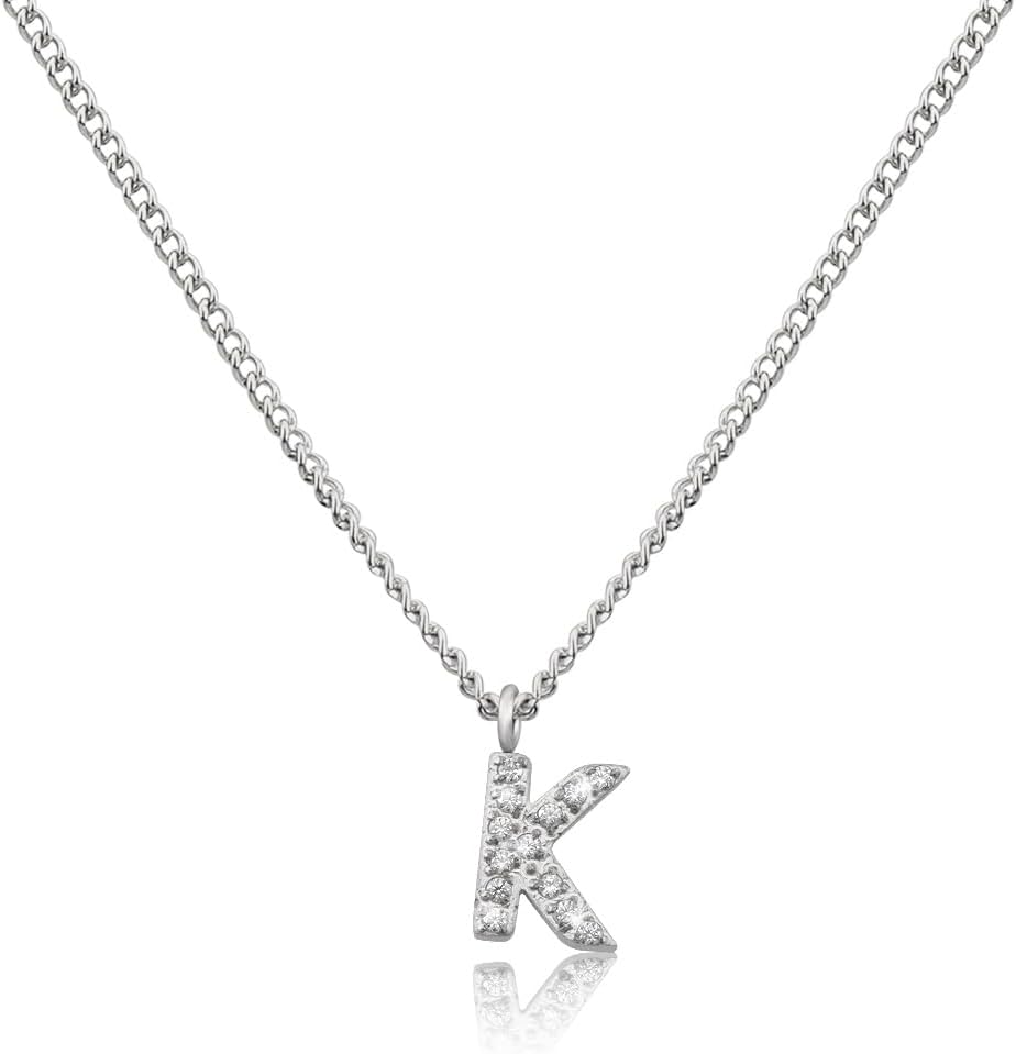 GD Signs Collana Con Lettera Iniziale In Argento Donna – Catena Acciaio Inox 40-45cm, Ipoallergenica - 5