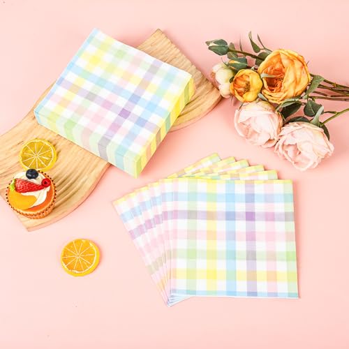 100Pcs-Pastel-Buffalo-Plaid-Luncheon-Napkins-Spring-Easter-Check-Disposable-Paper-Napkins-65-Inch-Rainbow-Gingham-Party-Hand-Towels-for-Easter-Spring-Dinner-Party-Supplies-Table-Decor 100Pcs Pastel Buffalo Plaid Luncheon Napkins Spring Easter Check Disposable Paper Napkins 65 Inch Rainbow Gingham Party Hand Towels for Easter Spring Dinner Party Supplies Table Decor