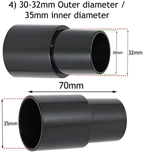 SPARES2GO Universal Complete Power Tool Hose Adaptor Kit for Dust Extraction Vacuum Cleaners Sanders (Pack of 6, 26mm, 30mm, 32mm, 35mm, 38mm)