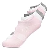 Occulto 6 Pares Calcetines Tobilleros Mujer, sin Costura de Algodón Orgánico (35-38, 2 x rosa | 2 x gris | 2 x blanco)