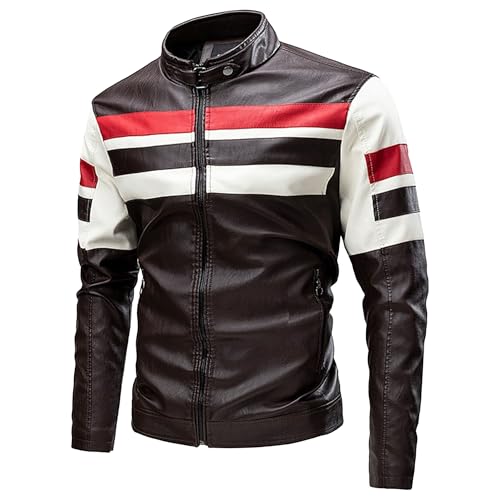 Manteau de motard homme marron pour sorties urbaines et route