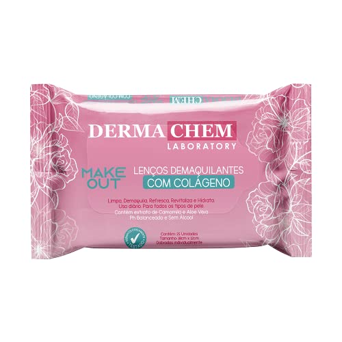 Lenço Demaquilante com Colágeno Dermachem com 25 Unidades, Dermachem