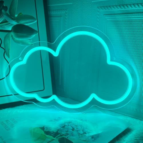 Image of Cloud Neon Sign Cute Blue Clouds LED Light Sign for Wall,13 * 7.9in Dimmable USB Floating Clouds Light Up Sign for Living Room Kid Bedroom Nursery Birthday Christmas Wedding Party decor