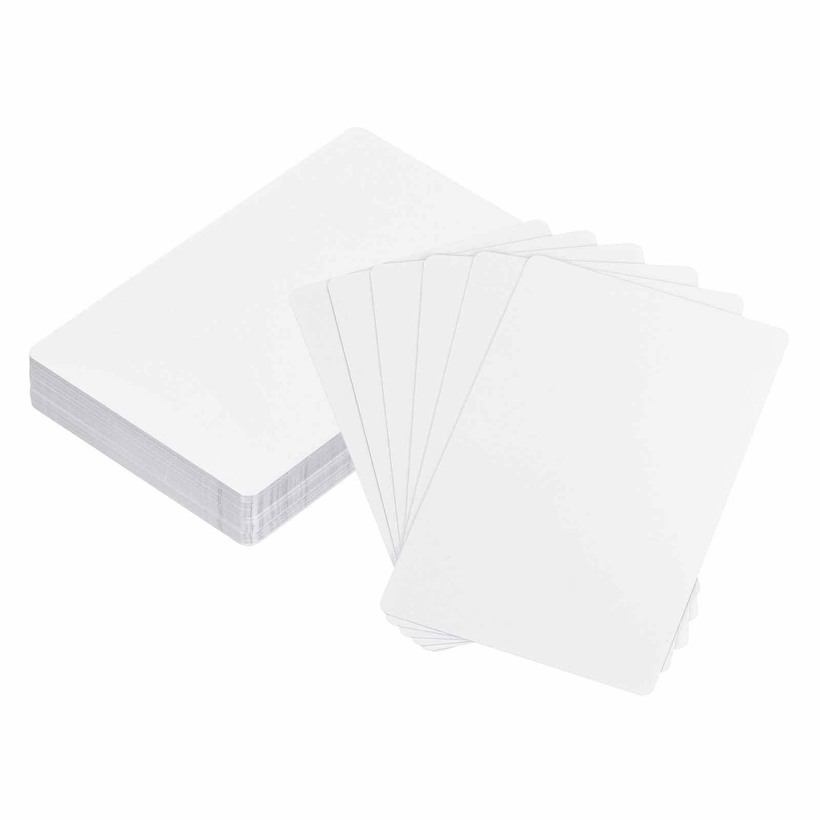 QUARKZMAN 100 Tarjetas de Visita de Metal para Sublimación, 3.4 x 2.1 x 0.018 Pulgadas, Tarjetas de Metal Multipropósito en Blanco de Aluminio, Blanco