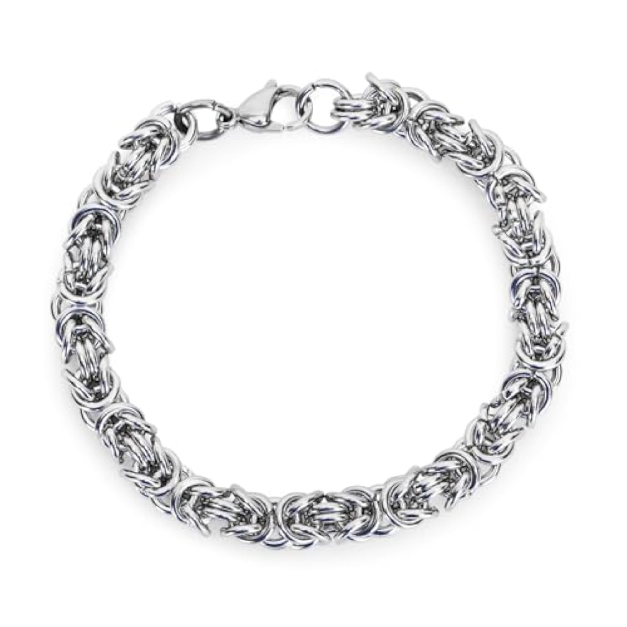 Men's Shiny Silver Stainless Steel Bracelet, Stylish Gift