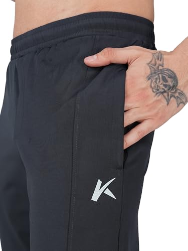 Image of Men's FlexFlow Trackpants - 4-Way Taiwan Stretch Fabric | Ultra-Soft, Heavy-Duty | Gym, Running, Lounge Wear with Zip Pockets