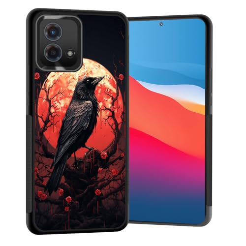 Vobber for Moto G Play 5G 2024 Case,Slim Anti-Scratch Architecture TPU Shockproof Protective Case Cover for Motorola Moto G Play 5G 2024,Raven Moon Dark