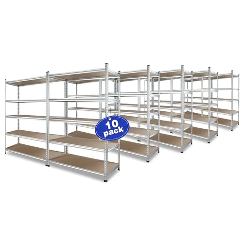 Image of WORKPRO 5-Tier Shelving Unit, 48 inchW x24 inchDx72 inchH, 2750LBS Capacity,10 Pack
