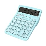 Calculatrice de bureau, 12 chiffres LCD Bouton sensible à l'affichage Calculatrice électronique, batterie alimentée, for élève, bureau, entreprise Scientifique ( Color : Blue , Taille : 5.5X7.1inchs )