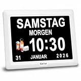 Eachui Digitaler Demenz Uhr Großes Display für Senioren,Plug in(7 Zoll)