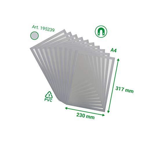 Cadre magnetique A4 a insertion rapide Magneto Pro gris argenté x10