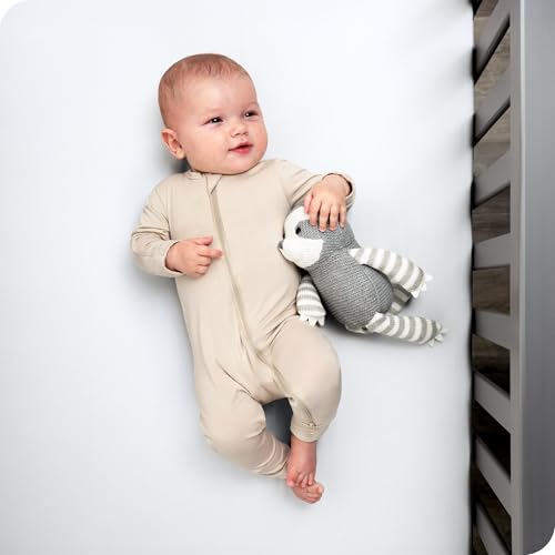 Image of Bare Home 2-Pack Fitted Crib Sheets - Premium 1800 Ultra-Soft Microfiber - Breathable - Baby Sheet - for Boys & Girls - Fits Standard Crib and Toddler Mattresses (Morning Sun/White)